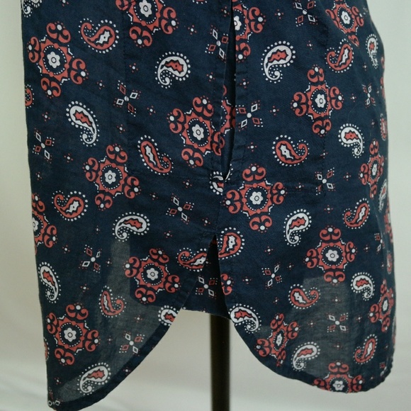 Lucky Brand Paisley Half Button up Tunic Top XS - Picture 7 of 7